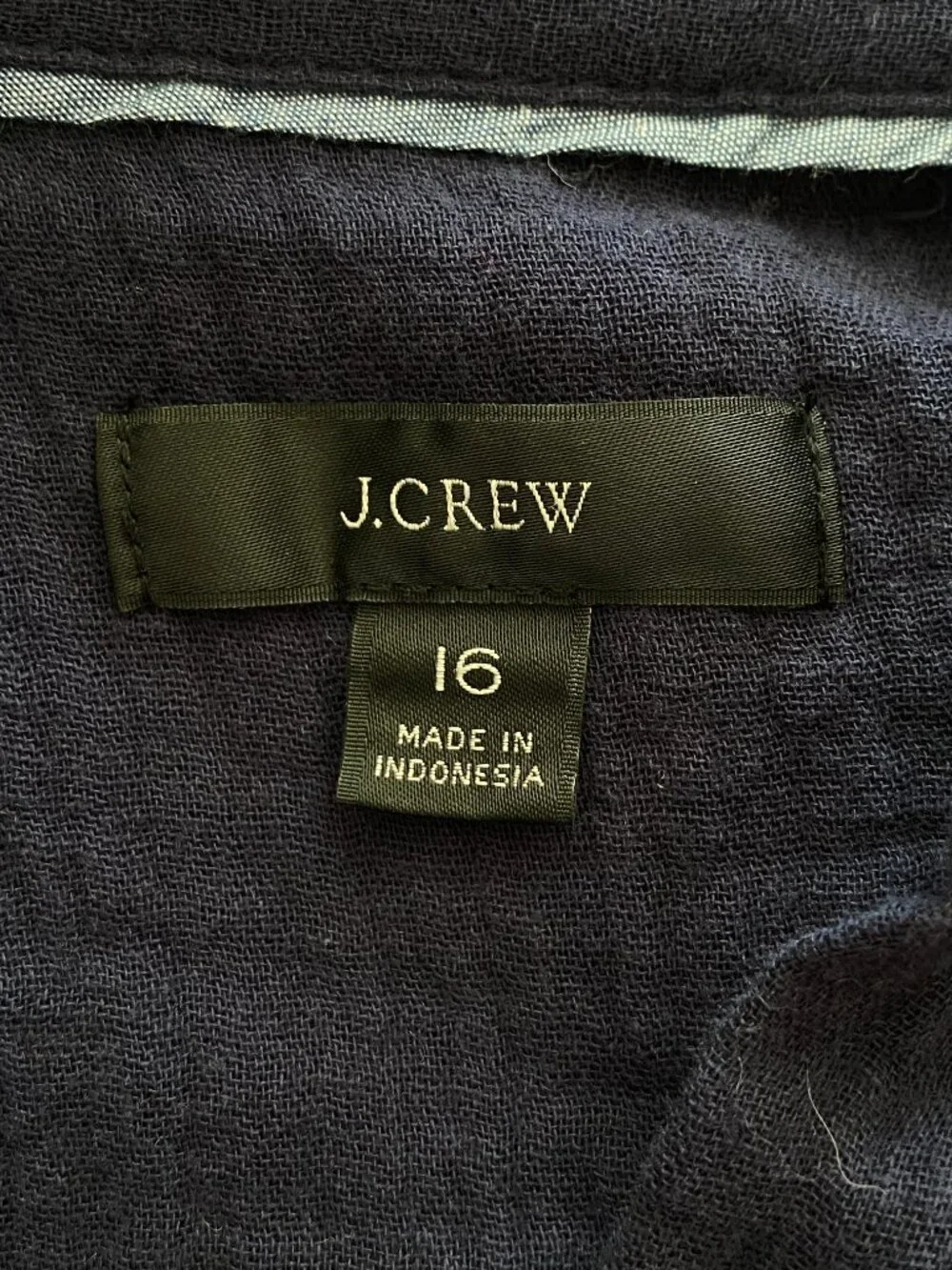 J Crew Navy Blue Gauze Button Down Shirt Dress Nautical Rope Belt Tassels-16